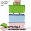 imageMultiuse Caddy Organizer w Handle  Stackable Plastic Tote Bin  Art Craft Supplies Office Desk Stationery Pen Holder Kitchen Utensil Makeup Bathroom Shower Cleaning Dorm Organizer  YellowGreen