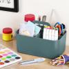 imageMultiuse Caddy Organizer w Handle  Stackable Plastic Tote Bin  Art Craft Supplies Office Desk Stationery Pen Holder Kitchen Utensil Makeup Bathroom Shower Cleaning Dorm Organizer  YellowCyan