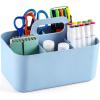 imageMultiuse Caddy Organizer w Handle  Stackable Plastic Tote Bin  Art Craft Supplies Office Desk Stationery Pen Holder Kitchen Utensil Makeup Bathroom Shower Cleaning Dorm Organizer  YellowBlue
