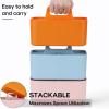imageMultiuse Caddy Organizer w Handle  Stackable Plastic Tote Bin  Art Craft Supplies Office Desk Stationery Pen Holder Kitchen Utensil Makeup Bathroom Shower Cleaning Dorm Organizer  YellowOrange