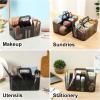 imageMultiuse Caddy Organizer w Handle  Stackable Plastic Tote Bin  Art Craft Supplies Office Desk Stationery Pen Holder Kitchen Utensil Makeup Bathroom Shower Cleaning Dorm Organizer  YellowClear Black