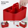 imageMultiuse Caddy Organizer w Handle  Stackable Plastic Tote Bin  Art Craft Supplies Office Desk Stationery Pen Holder Kitchen Utensil Makeup Bathroom Shower Cleaning Dorm Organizer  YellowRed