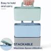 imageMultiuse Caddy Organizer w Handle  Stackable Plastic Tote Bin  Art Craft Supplies Office Desk Stationery Pen Holder Kitchen Utensil Makeup Bathroom Shower Cleaning Dorm Organizer  YellowMint