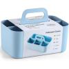 imageMultiuse Caddy Organizer w Handle  Stackable Plastic Tote Bin  Art Craft Supplies Office Desk Stationery Pen Holder Kitchen Utensil Makeup Bathroom Shower Cleaning Dorm Organizer  YellowBlue
