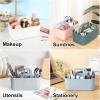 imageMultiuse Caddy Organizer w Handle  Stackable Plastic Tote Bin  Art Craft Supplies Office Desk Stationery Pen Holder Kitchen Utensil Makeup Bathroom Shower Cleaning Dorm Organizer  YellowCyan