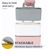 imageMultiuse Caddy Organizer w Handle  Stackable Plastic Tote Bin  Art Craft Supplies Office Desk Stationery Pen Holder Kitchen Utensil Makeup Bathroom Shower Cleaning Dorm Organizer  YellowGrey