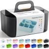 imageMultiuse Caddy Organizer w Handle  Stackable Plastic Tote Bin  Art Craft Supplies Office Desk Stationery Pen Holder Kitchen Utensil Makeup Bathroom Shower Cleaning Dorm Organizer  YellowClear Black