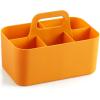 imageMultiuse Caddy Organizer w Handle  Stackable Plastic Tote Bin  Art Craft Supplies Office Desk Stationery Pen Holder Kitchen Utensil Makeup Bathroom Shower Cleaning Dorm Organizer  YellowOrange