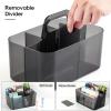 imageMultiuse Caddy Organizer w Handle  Stackable Plastic Tote Bin  Art Craft Supplies Office Desk Stationery Pen Holder Kitchen Utensil Makeup Bathroom Shower Cleaning Dorm Organizer  YellowClear Black