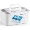 imageMultiuse Caddy Organizer w Handle  Stackable Plastic Tote Bin  Art Craft Supplies Office Desk Stationery Pen Holder Kitchen Utensil Makeup Bathroom Shower Cleaning Dorm Organizer  YellowWhite