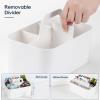 imageMultiuse Caddy Organizer w Handle  Stackable Plastic Tote Bin  Art Craft Supplies Office Desk Stationery Pen Holder Kitchen Utensil Makeup Bathroom Shower Cleaning Dorm Organizer  YellowWhite