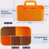 imageMultiuse Caddy Organizer w Handle  Stackable Plastic Tote Bin  Art Craft Supplies Office Desk Stationery Pen Holder Kitchen Utensil Makeup Bathroom Shower Cleaning Dorm Organizer  YellowOrange