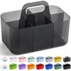 imageMultiuse Caddy Organizer w Handle  Stackable Plastic Tote Bin  Art Craft Supplies Office Desk Stationery Pen Holder Kitchen Utensil Makeup Bathroom Shower Cleaning Dorm Organizer  YellowClear Black
