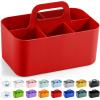 imageMultiuse Caddy Organizer w Handle  Stackable Plastic Tote Bin  Art Craft Supplies Office Desk Stationery Pen Holder Kitchen Utensil Makeup Bathroom Shower Cleaning Dorm Organizer  YellowRed