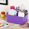 imageMultiuse Caddy Organizer w Handle  Stackable Plastic Tote Bin  Art Craft Supplies Office Desk Stationery Pen Holder Kitchen Utensil Makeup Bathroom Shower Cleaning Dorm Organizer  YellowPurple