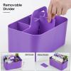 imageMultiuse Caddy Organizer w Handle  Stackable Plastic Tote Bin  Art Craft Supplies Office Desk Stationery Pen Holder Kitchen Utensil Makeup Bathroom Shower Cleaning Dorm Organizer  YellowPurple
