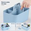 imageMultiuse Caddy Organizer w Handle  Stackable Plastic Tote Bin  Art Craft Supplies Office Desk Stationery Pen Holder Kitchen Utensil Makeup Bathroom Shower Cleaning Dorm Organizer  YellowBlue