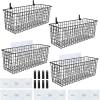 image4 Set EXTRA LARGE Hanging Wall Mount Storage Baskets with Adhesive Hooks ampamp Steel Hooks Multiuse Sturdy Wire Metal Organizing Baskets for Home Kitchen Bathroom Pantry Utility Organizer BlackBlack