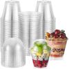 image50 Sets 9 oz Clear Plastic Cups with Dome Lids No Hole  Disposable Cups for Ice CreamCakeFruitParfait Dessert Pudding and Jello Shot50 Sets