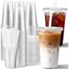imageAOZITA 100 Pack 16 Oz Plastic Cups With Lids and Straws Iced Coffee Cups With Lids Disposable Clear Cups With Lids  for Iced Coffee Smoothie Milkshake and Cold Drinks16 Oz