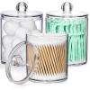 imageAOZITA 8 Pack Acrylic Qtip Holder Dispenser with Lids ampamp Labels Cotton Swab Ball Round Pads Floss Picks Storage Canister  Clear Plastic Apothecary Jar for Bathroom Vanity Makeup Organizer3 Pack