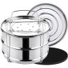 imageAozita Stackable Steamer Insert Pans with Sling for Instant Pot Accessories 68 qt  Pot in Pot Baking Casseroles Lasagna Pans Food Steamer for Pressure Cooker Upgrade Interchangeable Lids