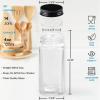 imageAOZITA 14 Pcs Glass Spice Jars with Spice Labels  8oz Empty Square Spice Bottles  Shaker Lids and Airtight Metal Caps  Chalk Marker and Silicone Collapsible Funnel Included4 oz