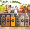 imageAOZITA 14 Pcs Glass Spice Jars with Spice Labels  8oz Empty Square Spice Bottles  Shaker Lids and Airtight Metal Caps  Chalk Marker and Silicone Collapsible Funnel Included8 oz