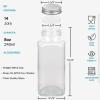 imageAOZITA 14 Pcs Glass Spice Jars with Spice Labels  8oz Empty Square Spice Bottles  Shaker Lids and Airtight Metal Caps  Chalk Marker and Silicone Collapsible Funnel Included8 oz