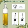 imageAOZITA 17oz Glass Olive Oil Bottle Dispenser  500ml Green Oil and Vinegar Cruet with Pourers and Funnel  Olive Oil Carafe Decanter for KitchenClear