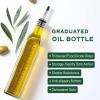 imageAOZITA 17oz Glass Olive Oil Bottle Dispenser  500ml Green Oil and Vinegar Cruet with Pourers and Funnel  Olive Oil Carafe Decanter for KitchenClear With Measurements