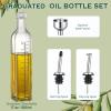 imageAOZITA 17oz Glass Olive Oil Bottle Dispenser  500ml Green Oil and Vinegar Cruet with Pourers and Funnel  Olive Oil Carafe Decanter for KitchenClear With Measurements