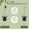 imageAOZITA 17oz Glass Olive Oil Bottle Dispenser  500ml Green Oil and Vinegar Cruet with Pourers and Funnel  Olive Oil Carafe Decanter for KitchenDark Brown