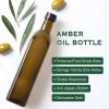 imageAOZITA 17oz Glass Olive Oil Bottle Dispenser  500ml Green Oil and Vinegar Cruet with Pourers and Funnel  Olive Oil Carafe Decanter for KitchenDark Brown