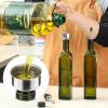 imageAOZITA 17oz Glass Olive Oil Bottle Dispenser  500ml Green Oil and Vinegar Cruet with Pourers and Funnel  Olive Oil Carafe Decanter for KitchenDark Green