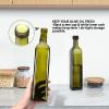 imageAOZITA 17oz Glass Olive Oil Bottle Dispenser  500ml Green Oil and Vinegar Cruet with Pourers and Funnel  Olive Oil Carafe Decanter for KitchenDark Green