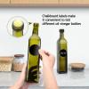 imageAOZITA 2 PACK 17 oz Glass Olive Oil Dispenser Bottle Set  500ml Dark Green Oil ampamp Vinegar Cruet Bottle with Pourers Funnel and Labels  Olive Oil Carafe Decanter for Kitchen17 Oz  Pack of 2