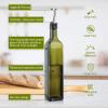 imageAOZITA 2 PACK 17 oz Glass Olive Oil Dispenser Bottle Set  500ml Dark Green Oil ampamp Vinegar Cruet Bottle with Pourers Funnel and Labels  Olive Oil Carafe Decanter for Kitchen17 Oz  Pack of 2
