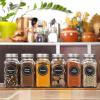 imageAOZITA 24 Pcs Glass Spice Jars with Labels  4oz Empty Square Spice Bottles Containers Condiment Pot Shaker Lids and Airtight Metal Caps  Silicone Collapsible FunnelAO001