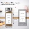 imageAOZITA 24 Pcs Glass Spice Jars with White Printed Spice Labels  4oz Empty Square Spice Bottles  Shaker Lids and Airtight Metal Caps  Silicone Collapsible Funnel