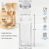 imageAOZITA 24 Pcs Glass Spice Jars with White Printed Spice Labels  4oz Empty Square Spice Bottles  Shaker Lids and Airtight Metal Caps  Silicone Collapsible Funnel