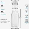 imageAOZITA 36 Pcs Glass Spice Jars with Spice Labels  4oz Empty Square Spice Bottles  Shaker Lids and Airtight Metal Caps  Chalk Marker and Silicone Collapsible Funnel Included
