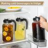 imageAOZITA 64 oz Glass Pitcher with Lid  2 Quart Mason Jar Pitcher with Filter Lid Wide Mouth Jar Leakproof Water Jug Heavy Duty Glass Container for Water Juice Milk Tea Iced Coffee and DrinksBlack