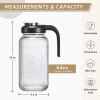imageAOZITA 64 oz Glass Pitcher with Lid  2 Quart Mason Jar Pitcher with Filter Lid Wide Mouth Jar Leakproof Water Jug Heavy Duty Glass Container for Water Juice Milk Tea Iced Coffee and DrinksBlack