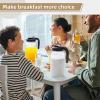 imageAOZITA 64 oz Glass Pitcher with Lid  2 Quart Mason Jar Pitcher with Filter Lid Wide Mouth Jar Leakproof Water Jug Heavy Duty Glass Container for Water Juice Milk Tea Iced Coffee and DrinksBlack
