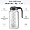 imageAOZITA Iced Tea Maker Pitcher with Infuser and Lid  2 Quart Glass Mason Jar Pitcher Leakproof Water Jug Heavy Duty Glass Container for Tea Water Juice Milk Iced Coffee and Drinks