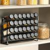 imageAOZITA Spice Rack Organizer with 28 Empty Spice Jars Funnel Labels  Seasoning Organizer for Countertop Cabinet Kitchen PantryBlack