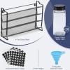 imageAOZITA Spice Rack Organizer with 28 Empty Spice Jars Funnel Labels  Seasoning Organizer for Countertop Cabinet Kitchen PantryBlack