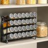 imageAOZITA Spice Rack Organizer with 28 Empty Spice Jars Funnel Labels  Seasoning Organizer for Countertop Cabinet Kitchen PantrySilver