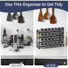 imageAOZITA Spice Rack Organizer with 28 Empty Spice Jars Funnel Labels  Seasoning Organizer for Countertop Cabinet Kitchen PantrySilver